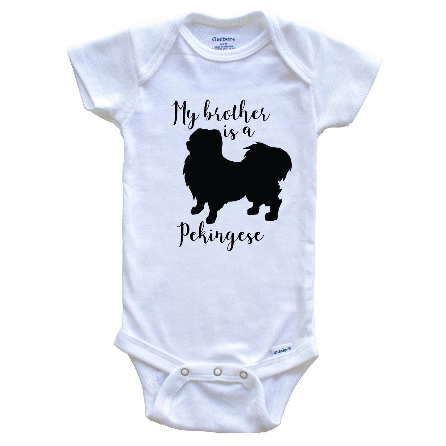 My Brother Is A Pekingese Cute Dog Baby Onesie - Pekingese One Piece Baby Bodysuit