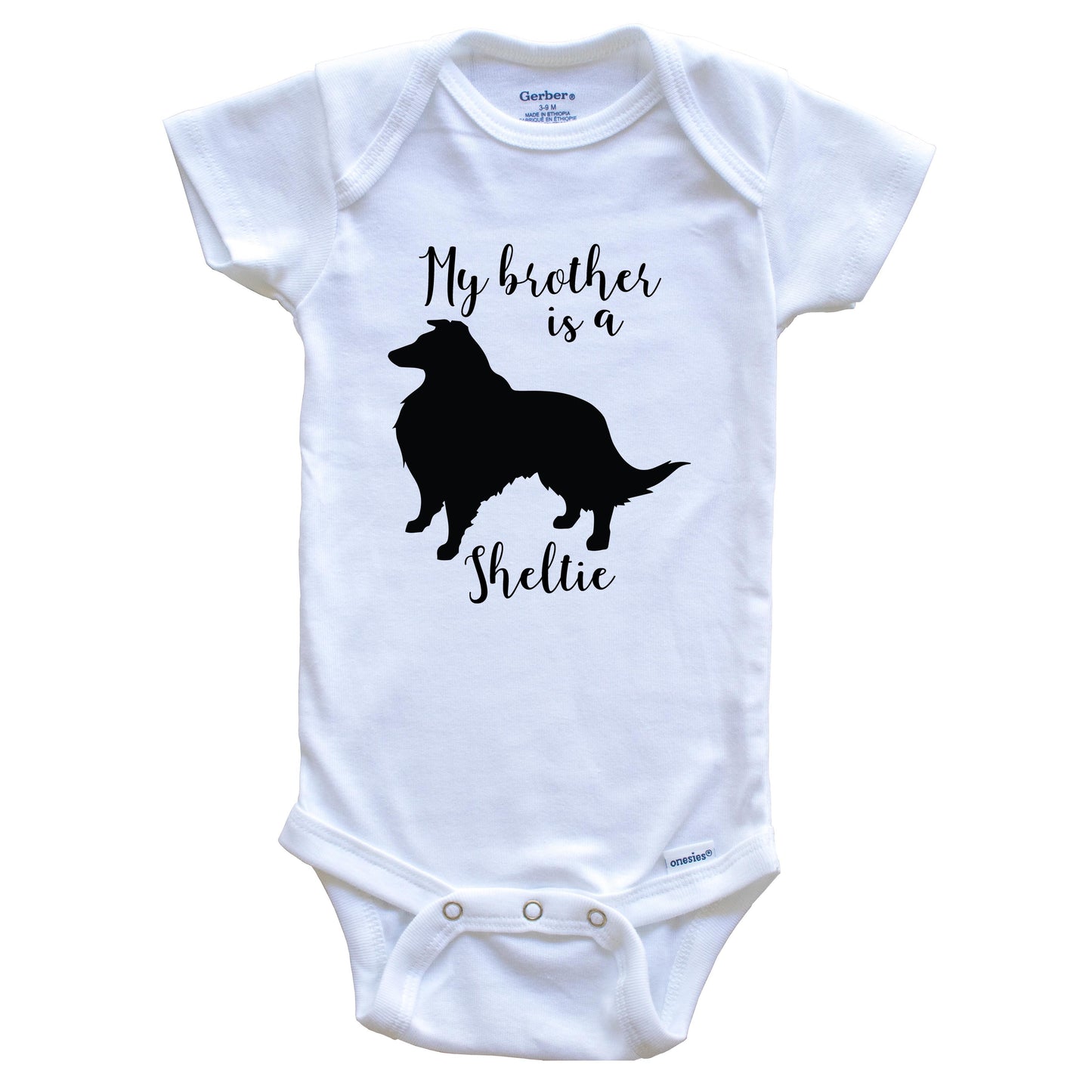 My Brother Is A Sheltie Cute Dog Baby Onesie - Sheltie One Piece Baby Bodysuit