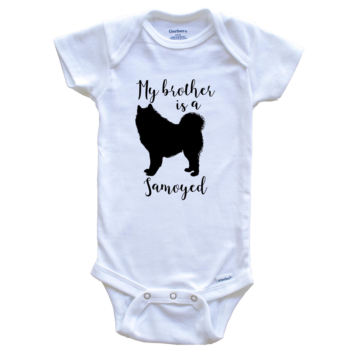 My Brother Is A Samoyed Cute Dog Baby Onesie - Samoyed One Piece Baby Bodysuit