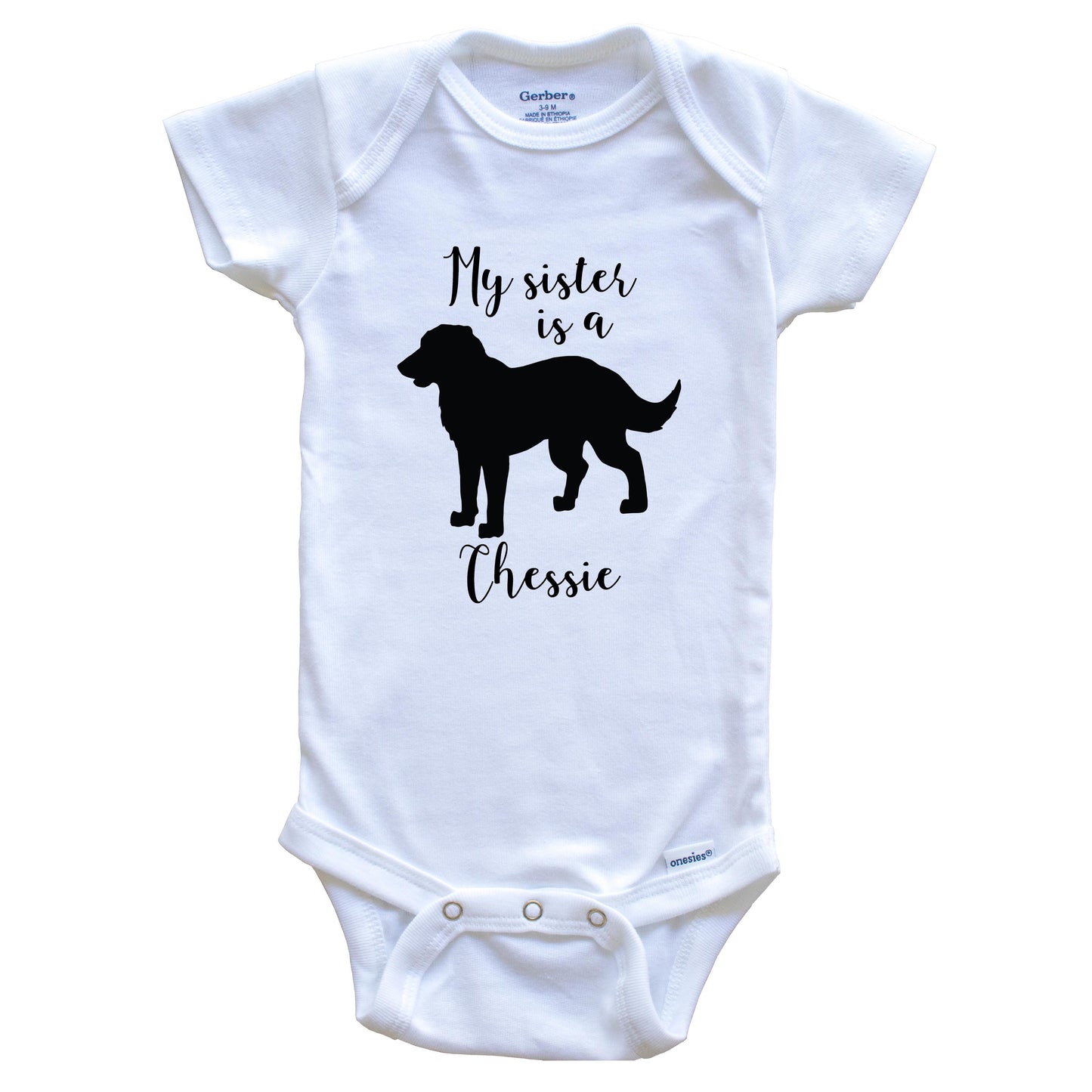 My Sister Is A Chessie Cute Dog Baby Onesie - Chesapeake Bay Retriever One Piece Baby Bodysuit