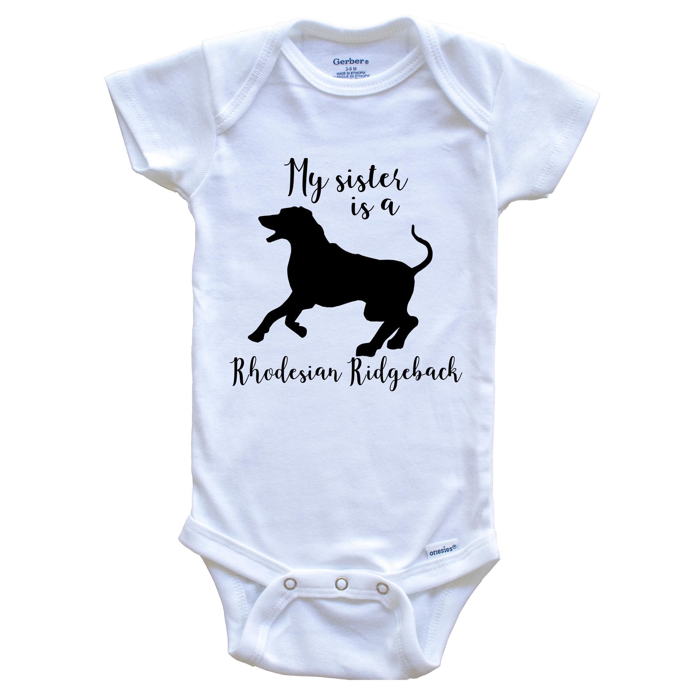 My Sister Is A Rhodesian Ridgeback Cute Dog Baby Onesie - Rhodesian Ridgeback One Piece Baby Bodysuit