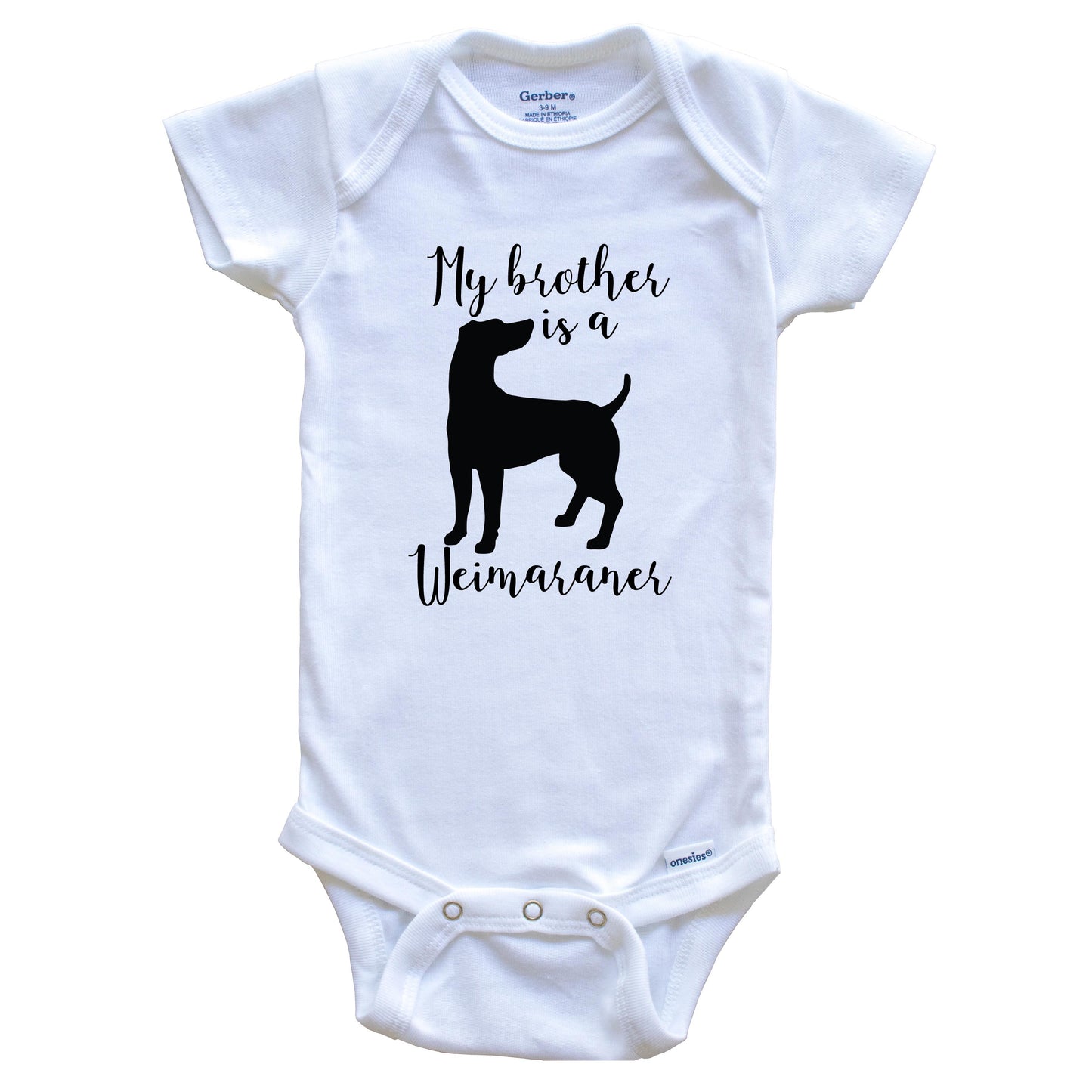 My Brother Is A Weimaraner cute Dog Baby Onesie - Weimaraner One Piece Baby Bodysuit