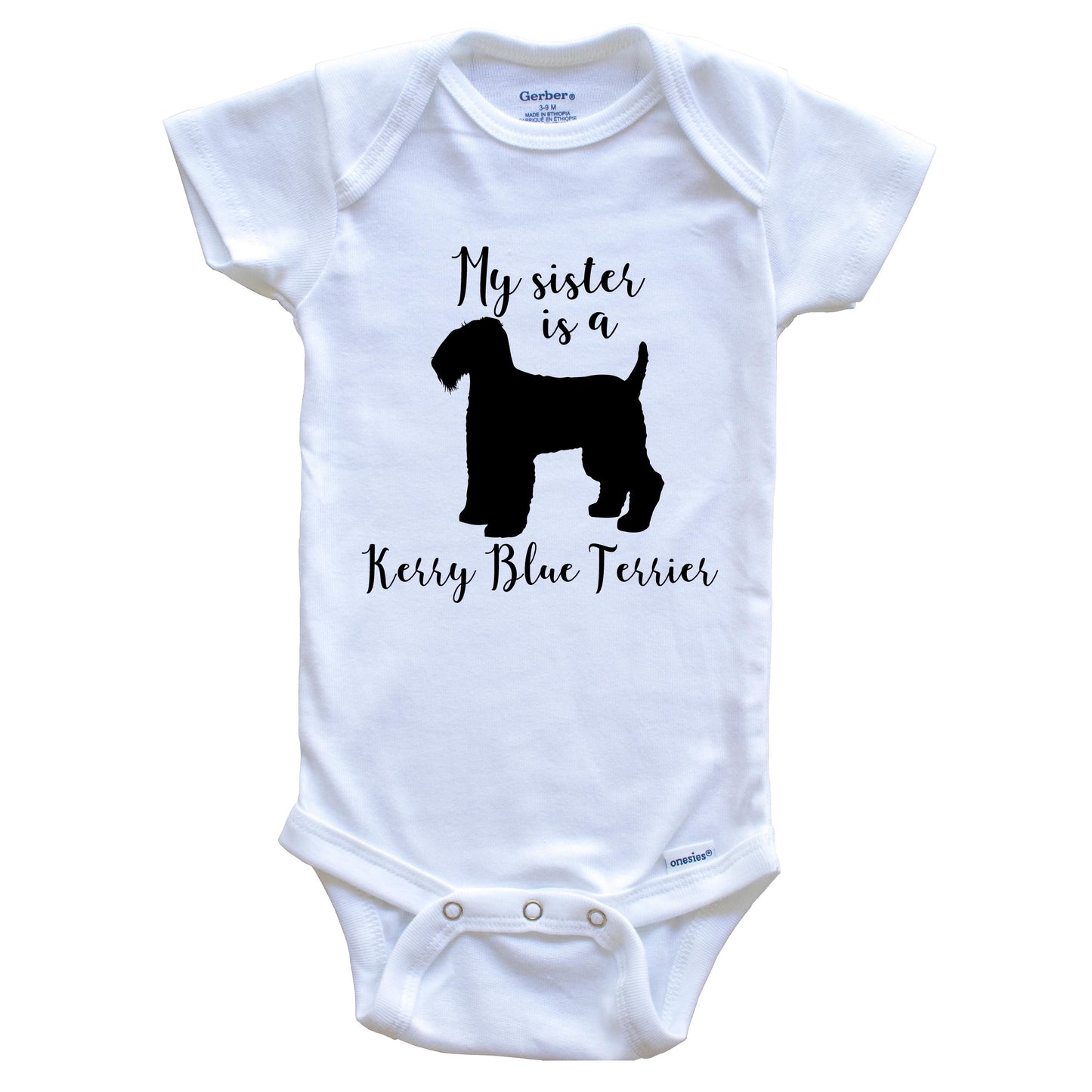 My Sister Is A Kerry Blue Terrier cute Dog Baby Onesie - Kerry Blue Terrier One Piece Baby Bodysuit