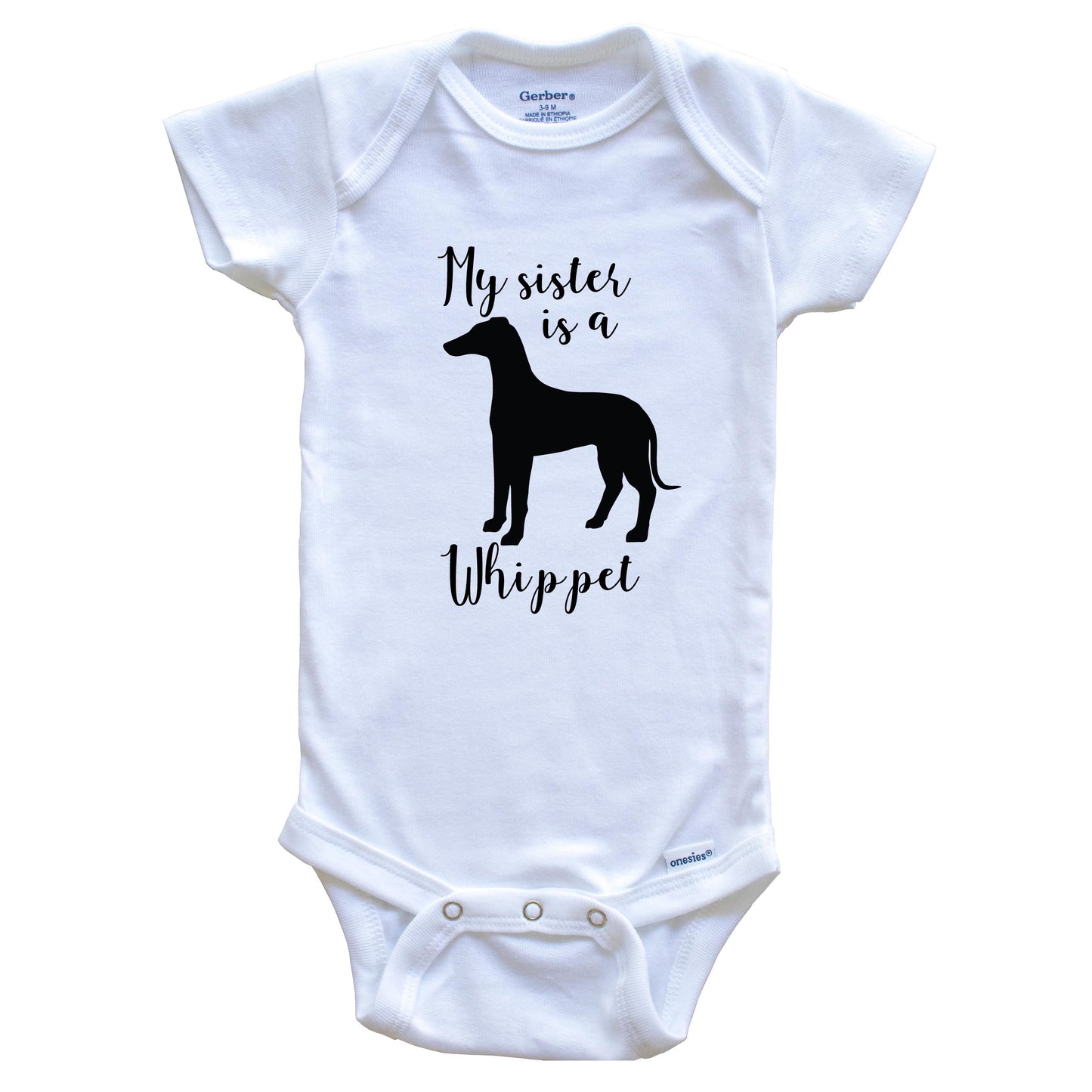 My Sister Is A Whippet cute Dog Baby Onesie - Whippet One Piece Baby Bodysuit