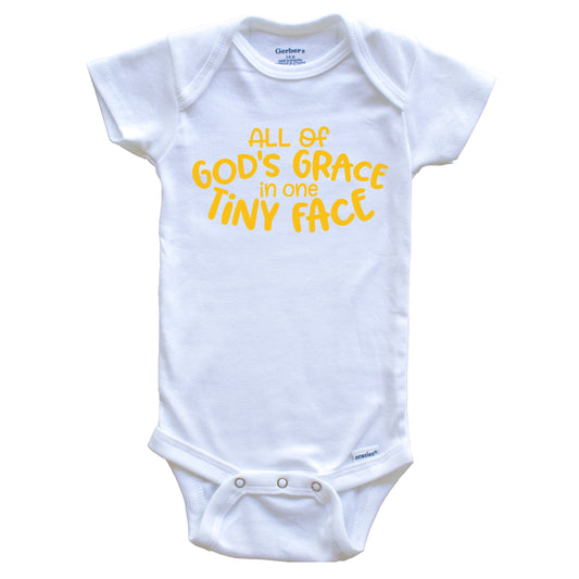 All Of God's Grace In One Tiny Face Cute Baby Onesie - Baby Bodysuit