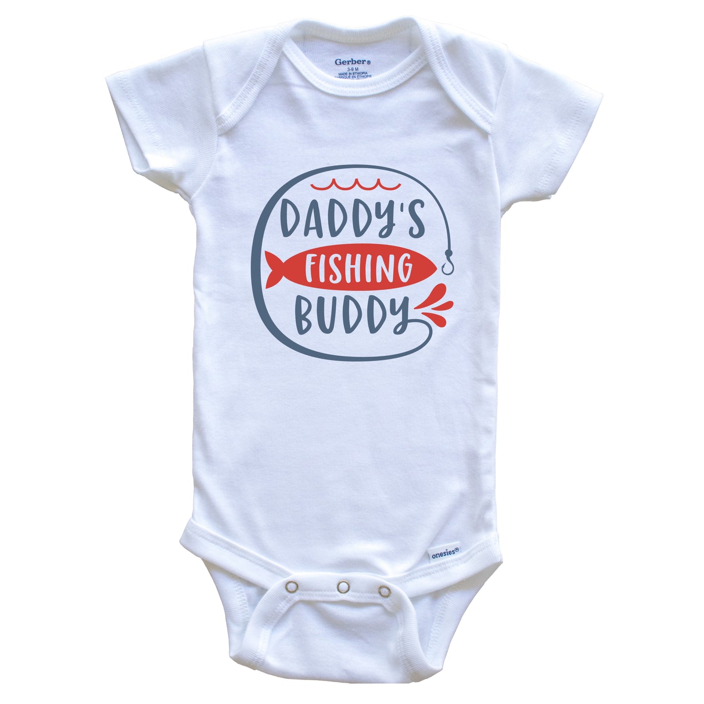 Daddy's Fishing Buddy Cute Baby Onesie - Baby Bodysuit