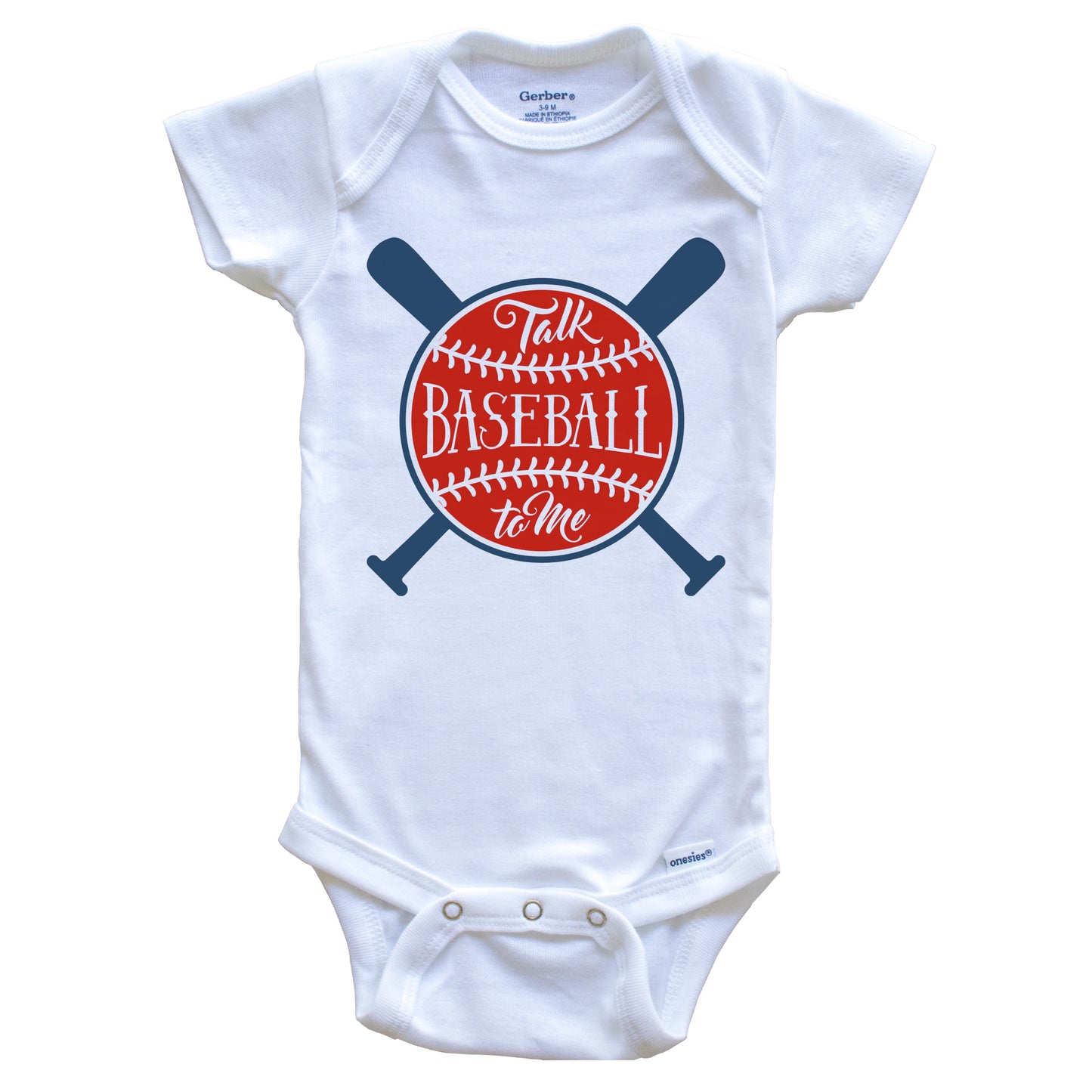 Talk Baseball To Me Funny Cute Baby Onesie - Baby Bodysuit