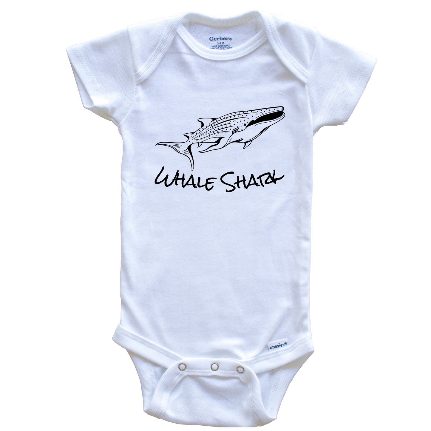 Tiger Shark Sketch Cool Shark Baby Onesie