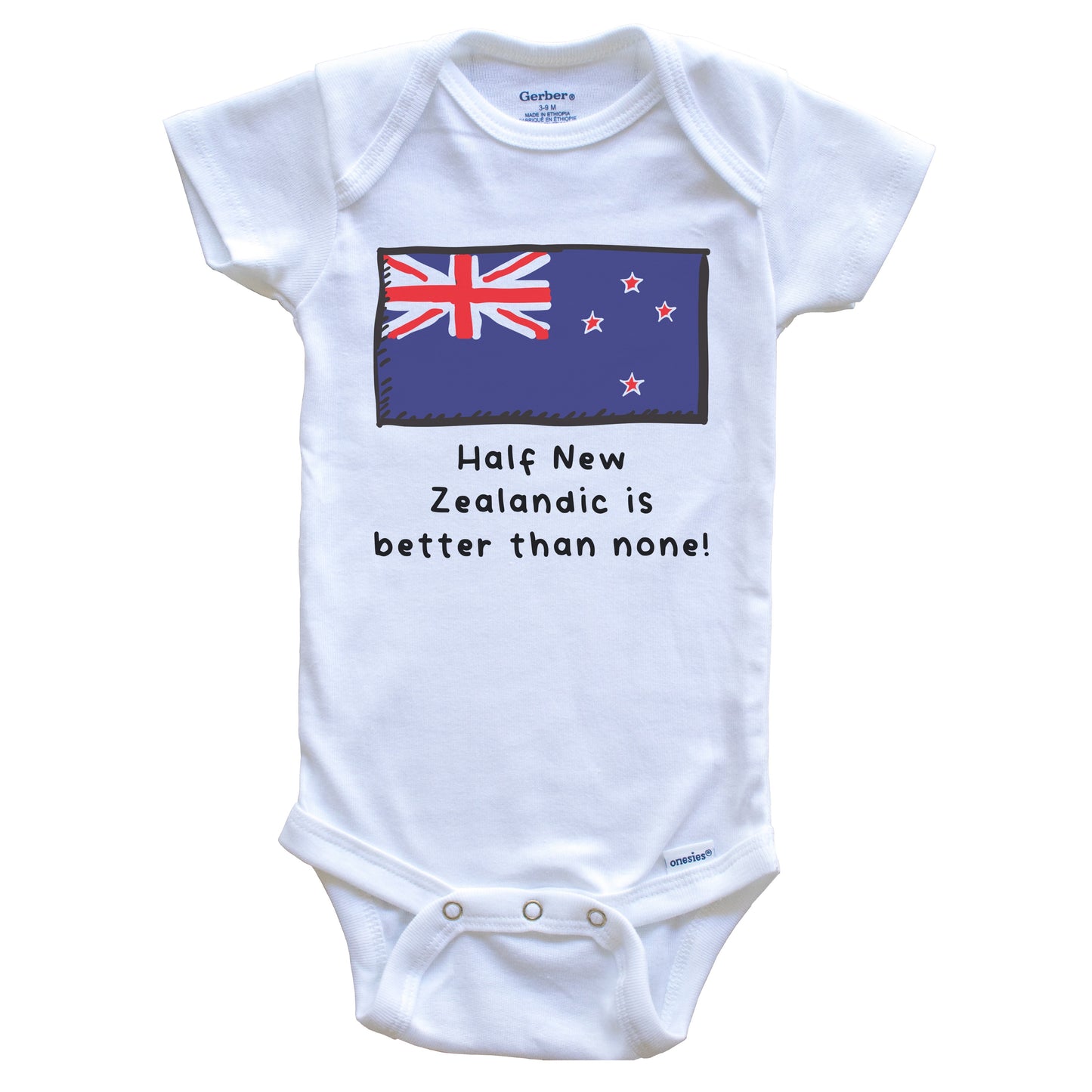 Half New Zealandic Is Better Than None New Zealand Flag Baby Onesie