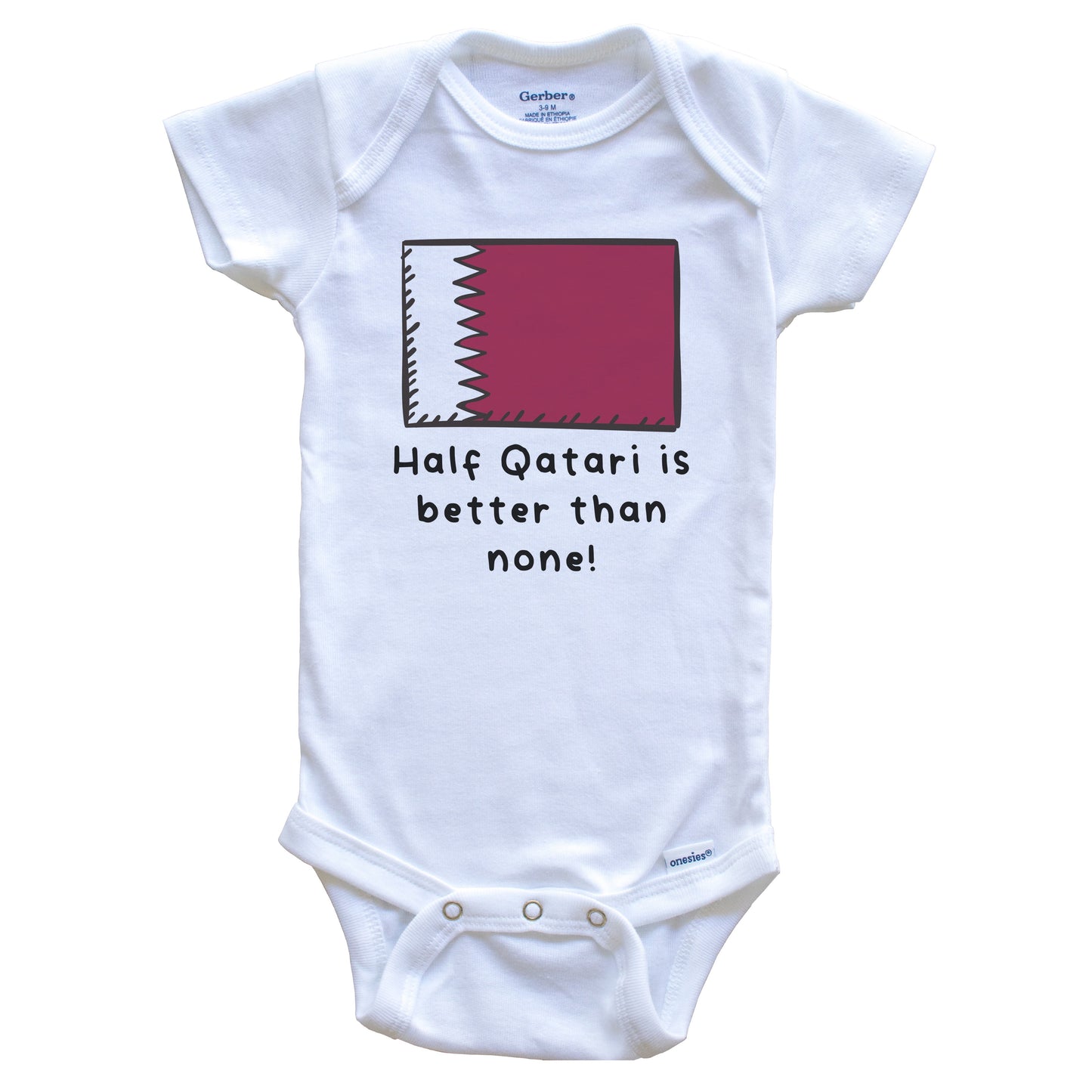 Half Qatari Is Better Than None Funny Qatar Flag Baby Onesie