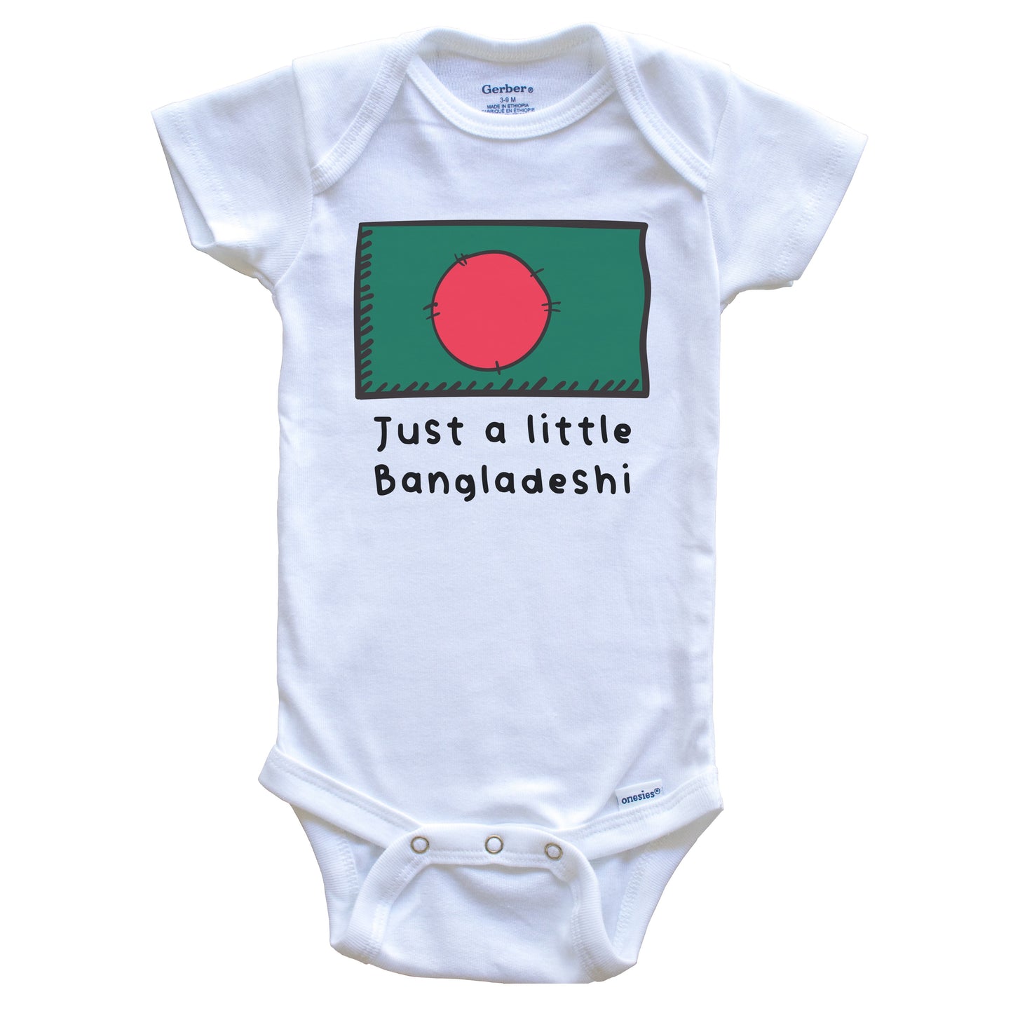 Just A Little Bangladeshi Funny Cute Bangladesh Flag Baby Onesie