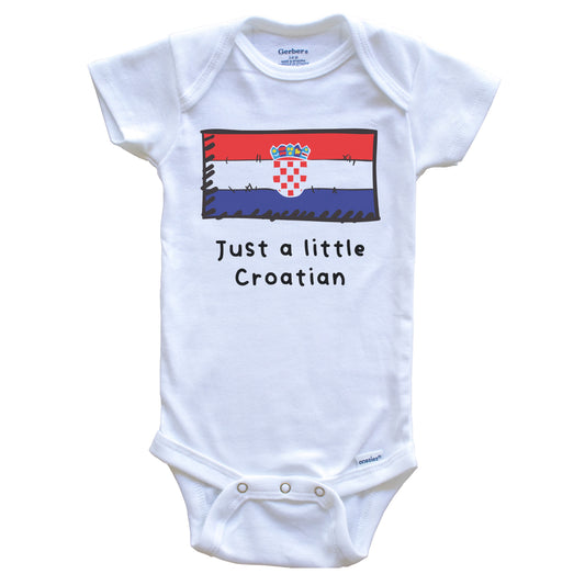 Just A Little Croatian Funny Cute Croatia Flag Baby Onesie