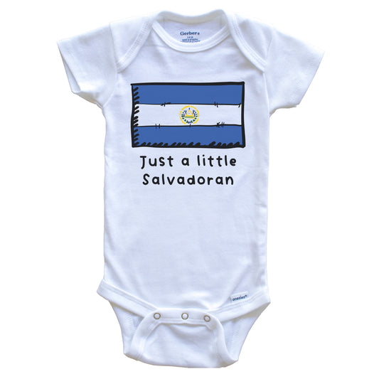 Just A Little Salvadoran Funny Cute El Salvador Flag Baby Onesie
