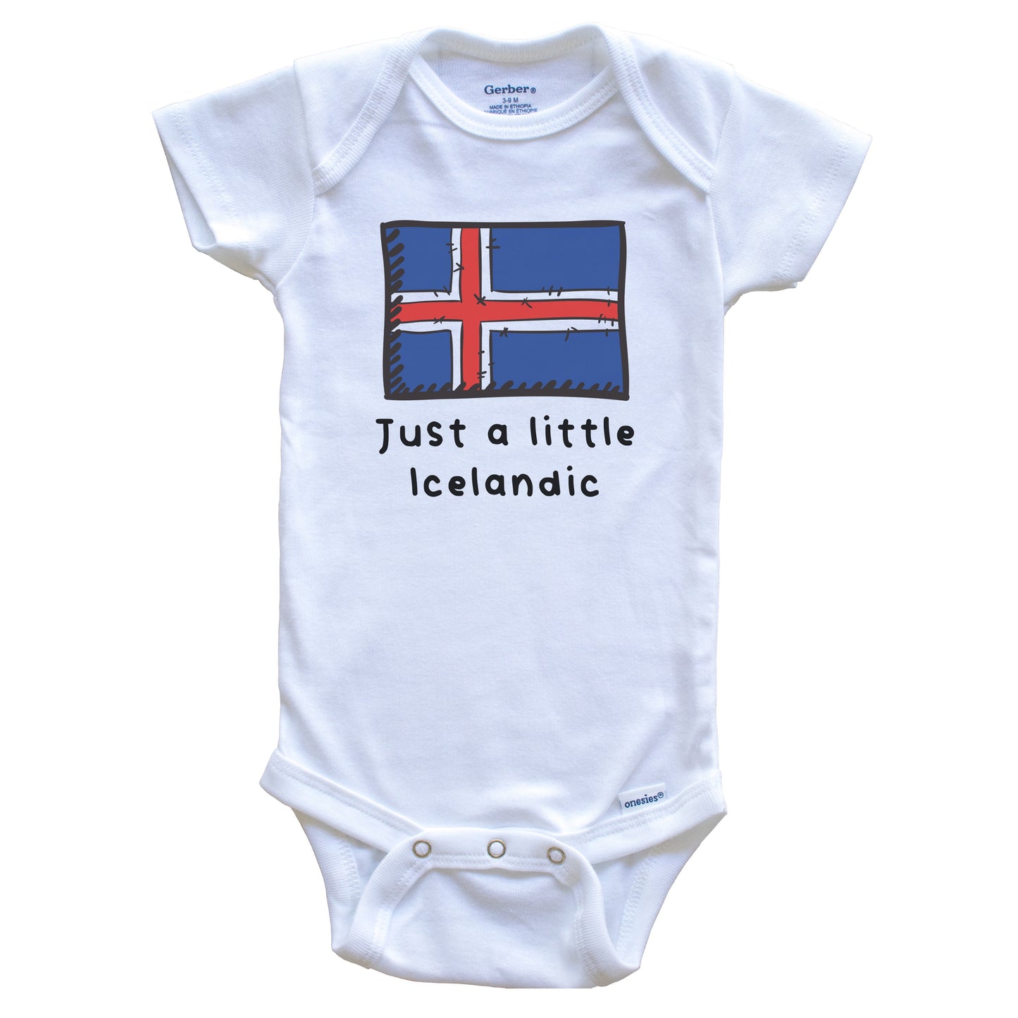 Just A Little Icelandic Funny Cute Iceland Flag Baby Onesie