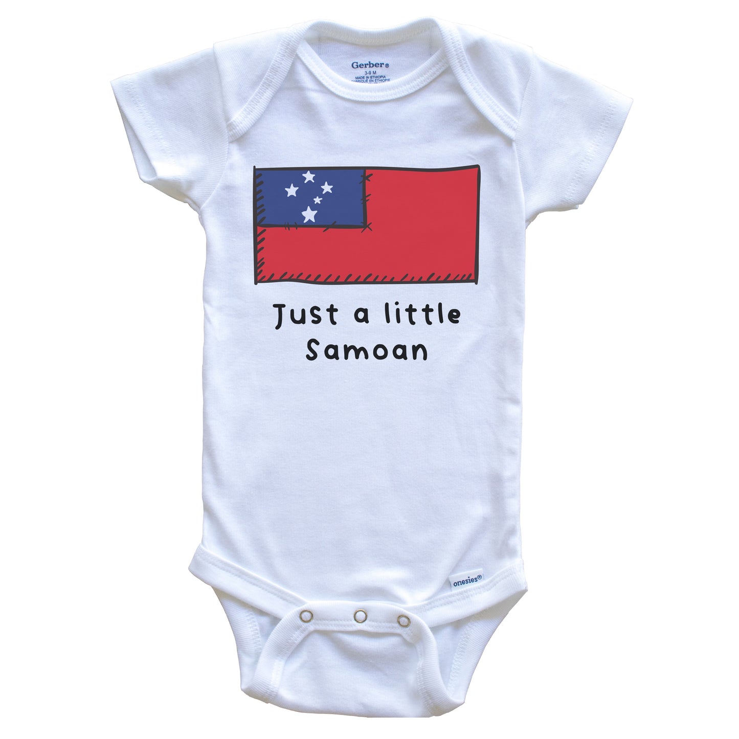 Just A Little Samoan Funny Cute Samoa Flag Baby Onesie