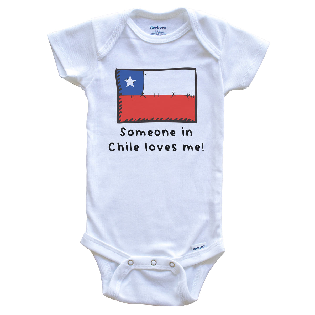 Someone in Chile Loves Me Chilean Flag Baby Onesie