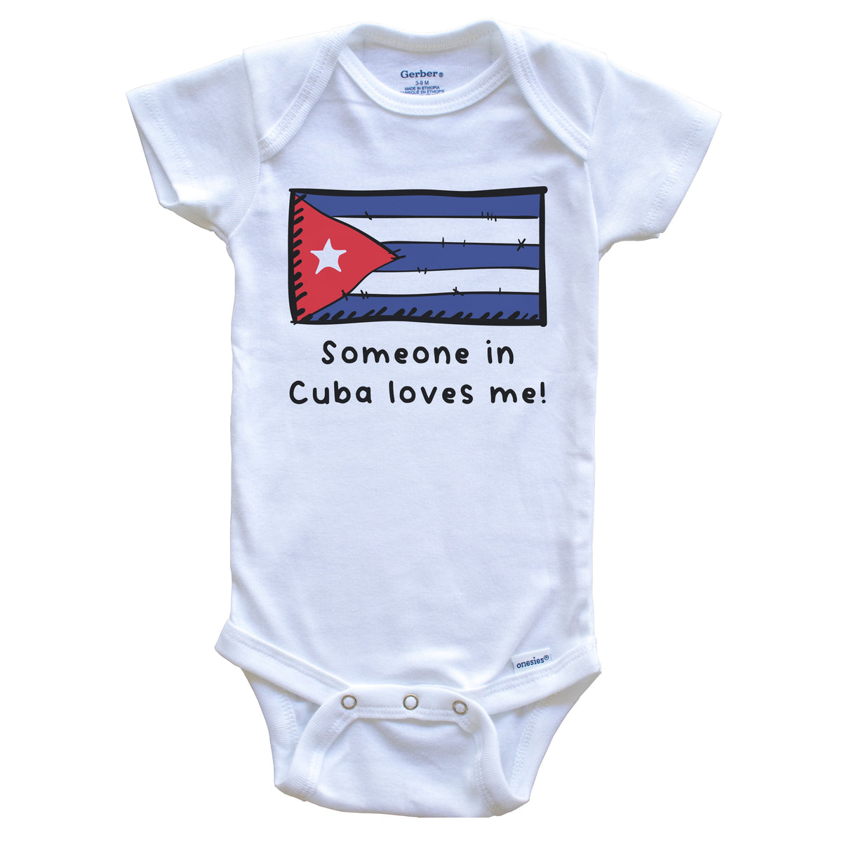 Someone in Cuba Loves Me Cuban Flag Baby Onesie