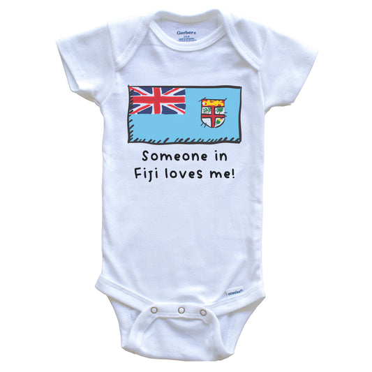 Someone in Fiji Loves Me Fijian Flag Baby Onesie