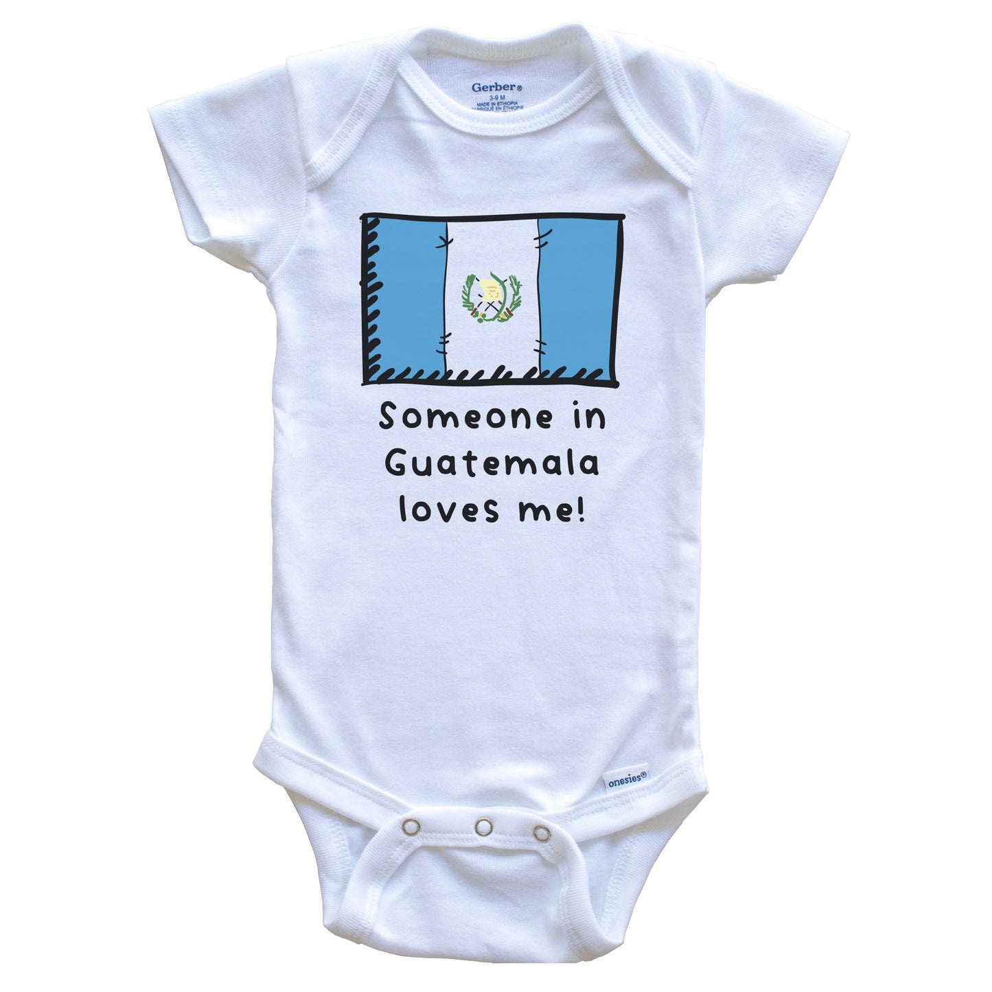 Someone in Guatemala Loves Me Guatemalan Flag Baby Onesie
