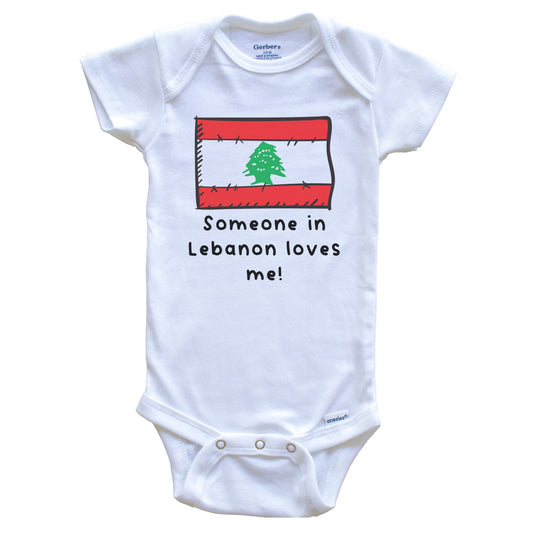 Someone in Lebanon Loves Me Lebanese Flag Baby Onesie