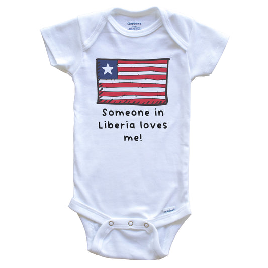 Someone in Liberia Loves Me Liberian Flag Baby Onesie