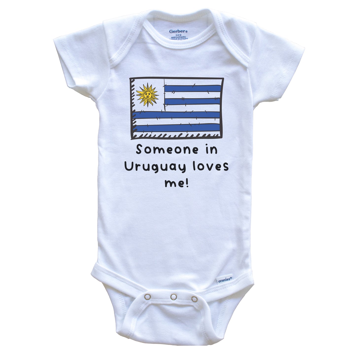 Someone in Uruguay Loves Me Uruguayan Flag Baby Onesie