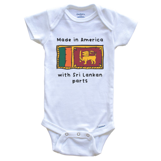 Made In America With Sri Lankan Parts Sri Lanka Flag Baby Onesie