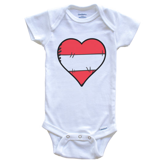 Austria Heart Austrian Flag Baby Onesie