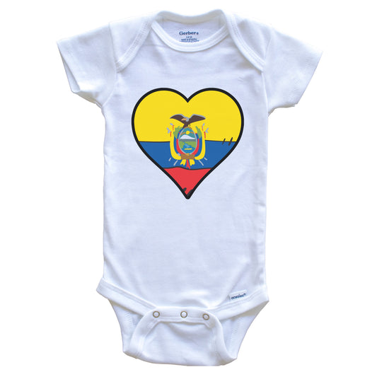 Ecuador Heart Ecuadorian Flag Baby Onesie