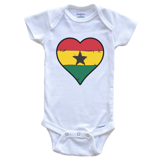 Ghana Heart Ghanaian Flag Baby Onesie