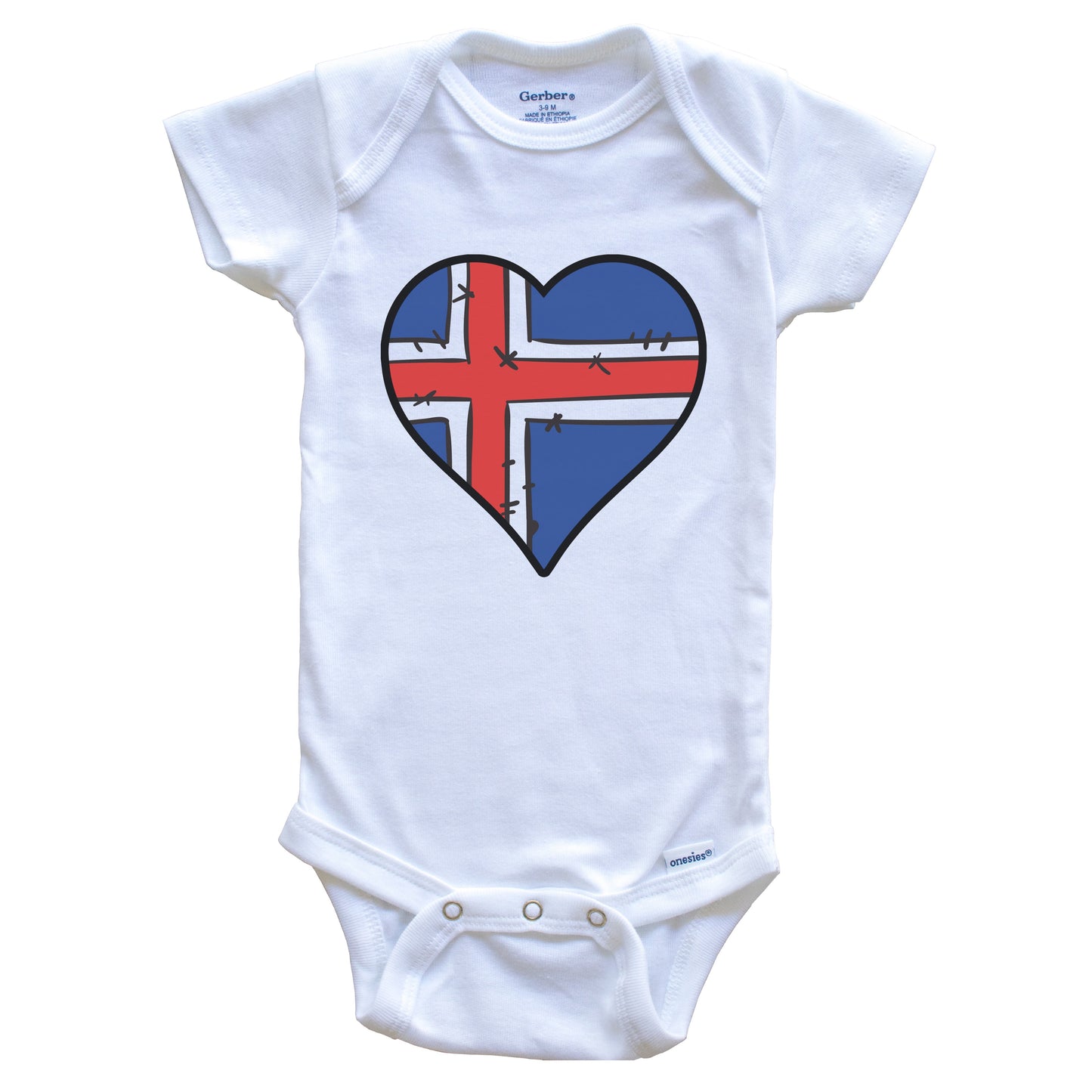 Iceland Heart Icelandic Flag Baby Onesie