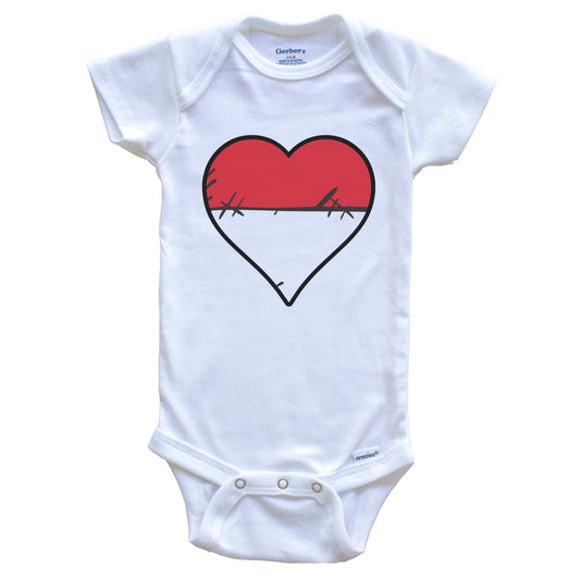 Indonesia Heart Indonesian Flag Baby Onesie
