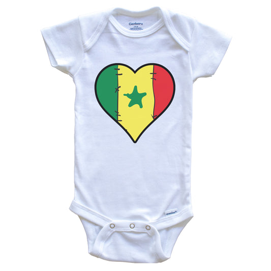 Senegal Heart Senegalese Flag Baby Onesie