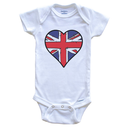 United Kingdom Heart British Flag Baby Onesie