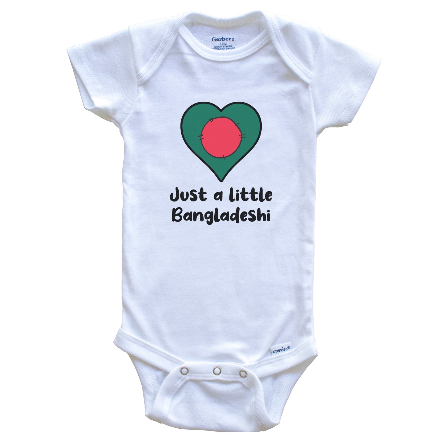 Just A Little Bangladeshi Bangladesh Flag Heart Baby Onesie