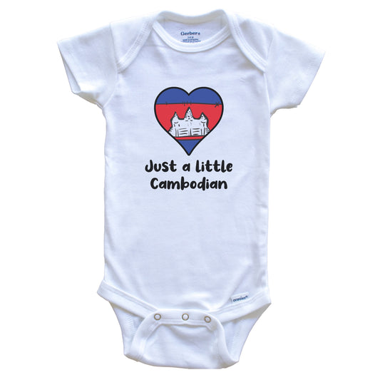 Just A Little Cambodian Cambodia Flag Heart Baby Onesie