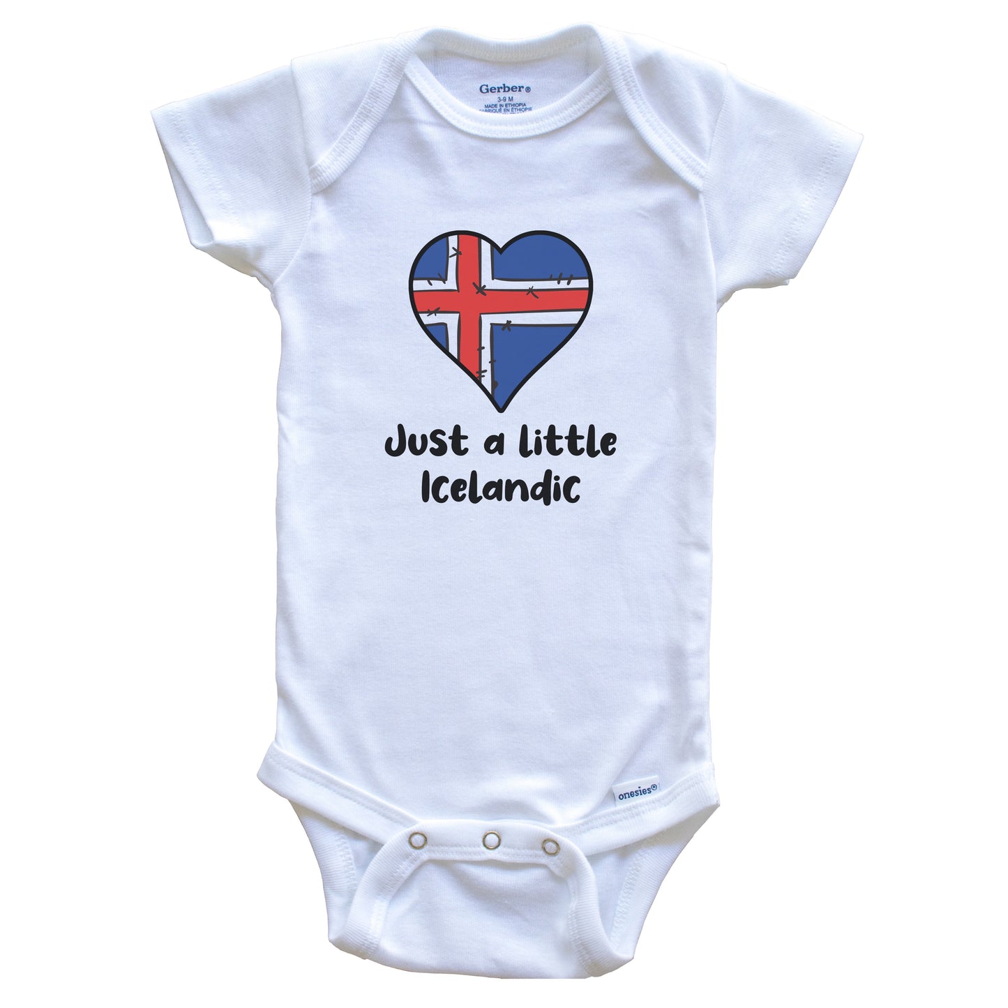 Just A Little Icelandic Iceland Flag Heart Baby Onesie