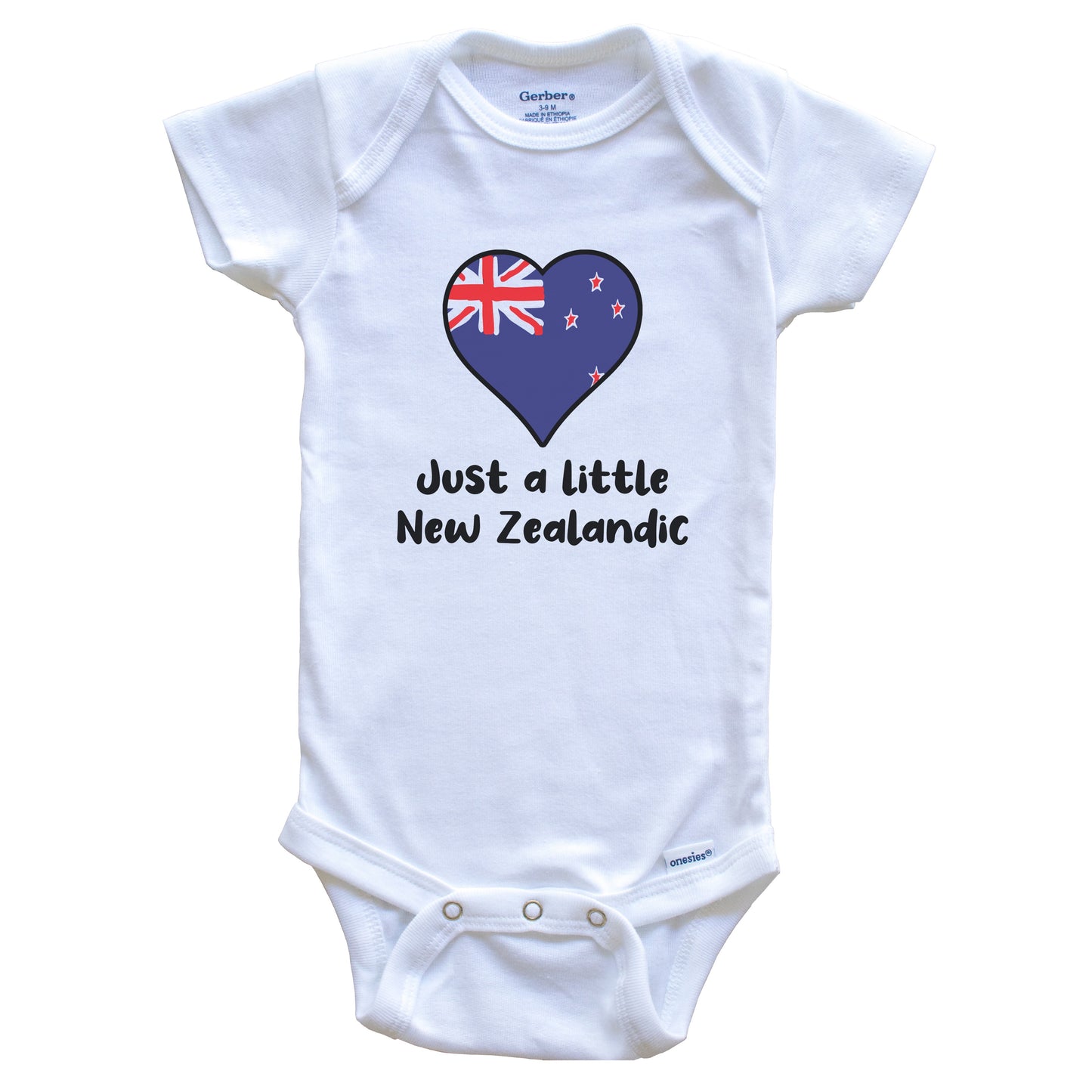 Just A Little New Zealandic New Zealand Flag Heart Baby Onesie