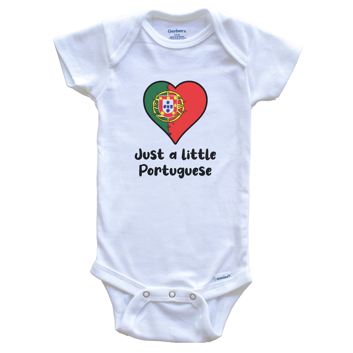 Just A Little Portuguese Portugal Flag Heart Baby Onesie