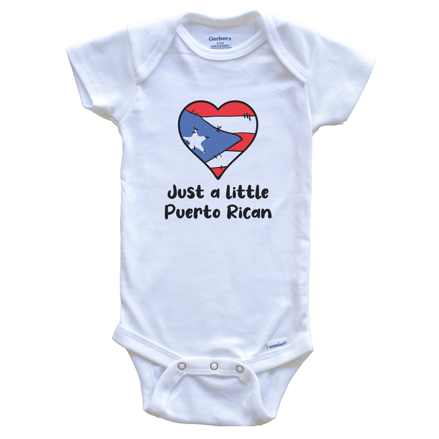 Just A Little Puerto Rican Puerto Rico Flag Heart Baby Onesie