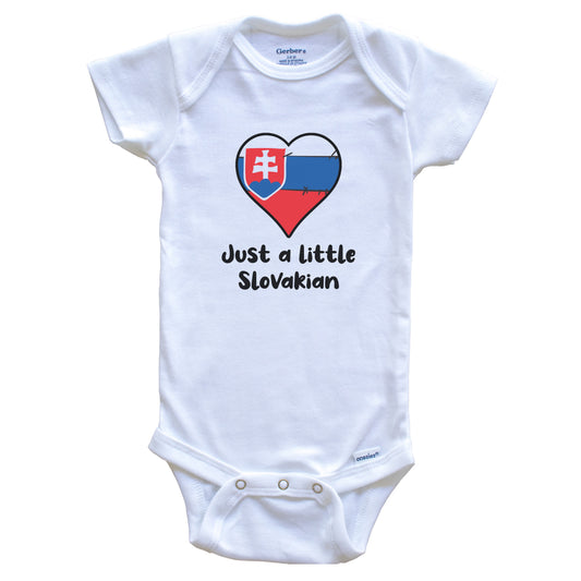 Just A Little Slovakian Slovakia Flag Heart Baby Onesie