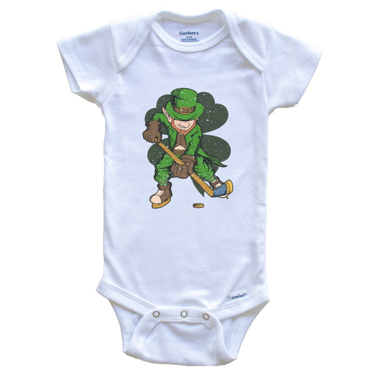 Hockey Player Leprechaun St. Patrick's Day Hockey Baby Bodysuit