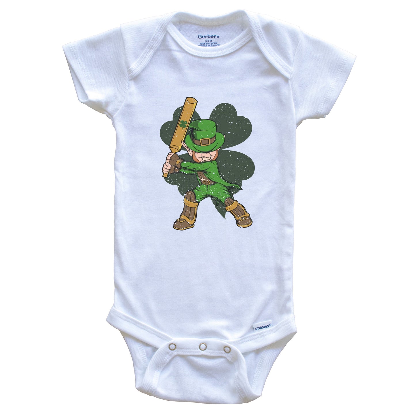 Cricket Player Leprechaun St. Patrick's Day Cricket Baby Bodysuit