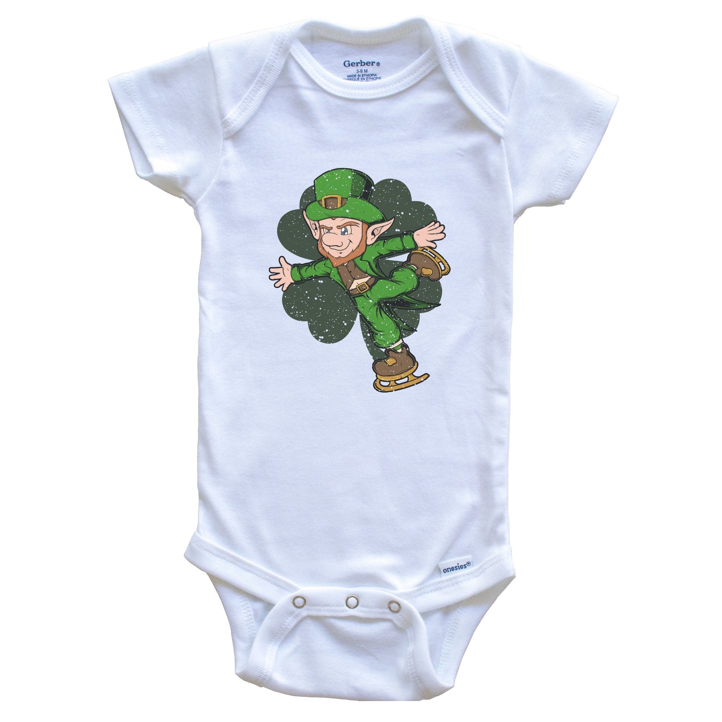 Figure Skater Leprechaun St. Patrick's Day Figure Skating Baby Bodysuit