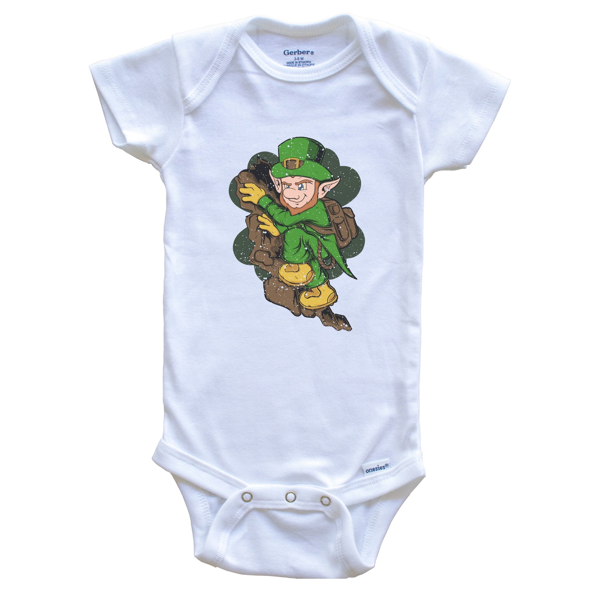 Rock Climber Leprechaun St. Patrick's Day Rock Climbing Baby Bodysuit