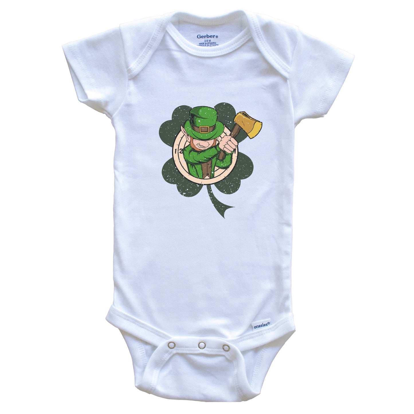 Ax Thrower Leprechaun St. Patrick's Day Ax Throwing Baby Bodysuit