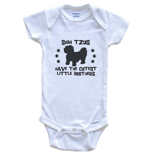 Shih Tzus Have The Cutest Little Brothers Funny Shih Tzu Baby Bodysuit