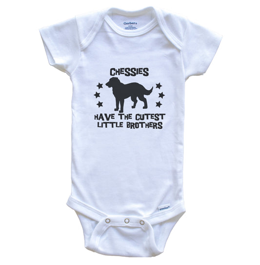 Chessies Have The Cutest Little Brothers Funny Chesapeake Bay Retriever Baby Bodysuit