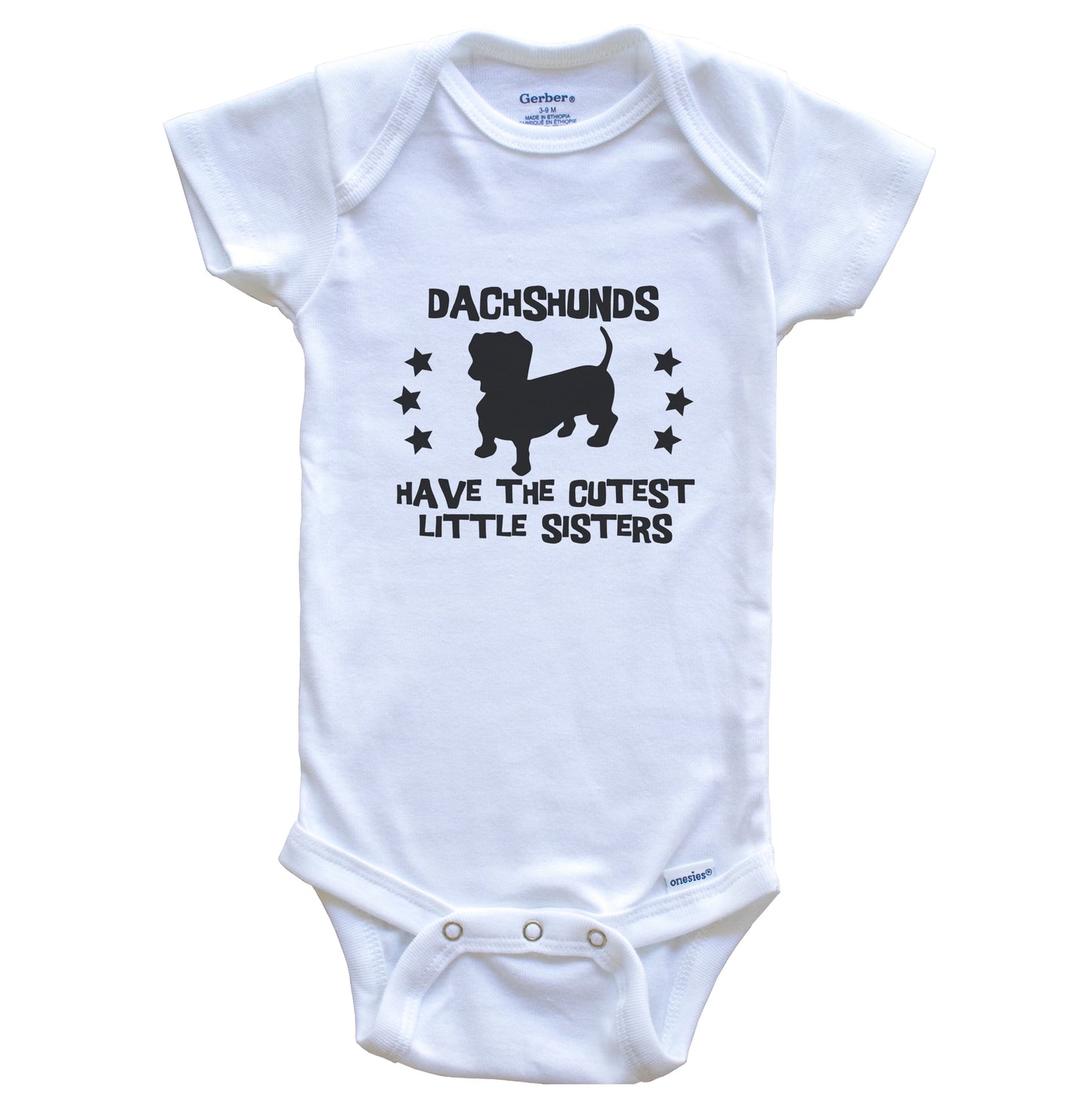 Dachshunds Have The Cutest Little Sisters Funny Doxen Baby Bodysuit