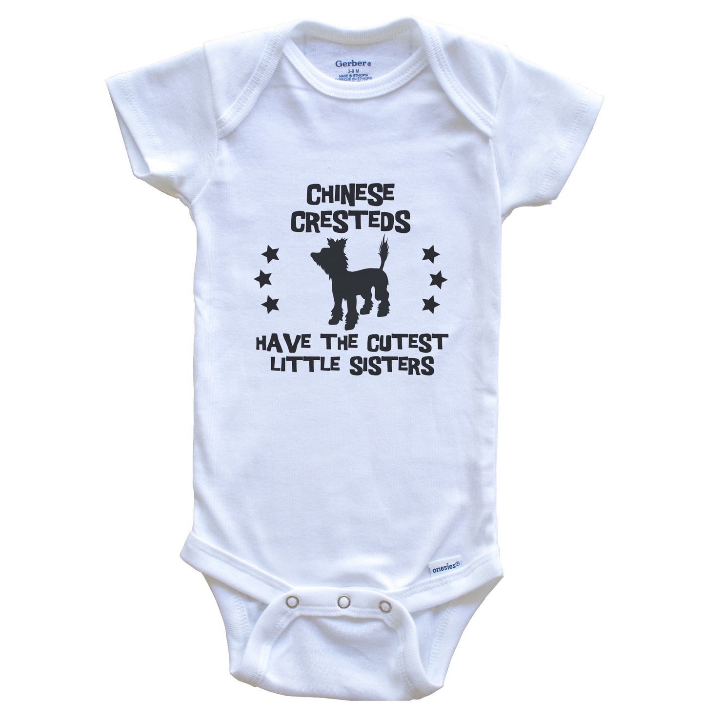 Chinese Cresteds Have The Cutest Little Sisters Funny Chinese Crested Baby Bodysuit